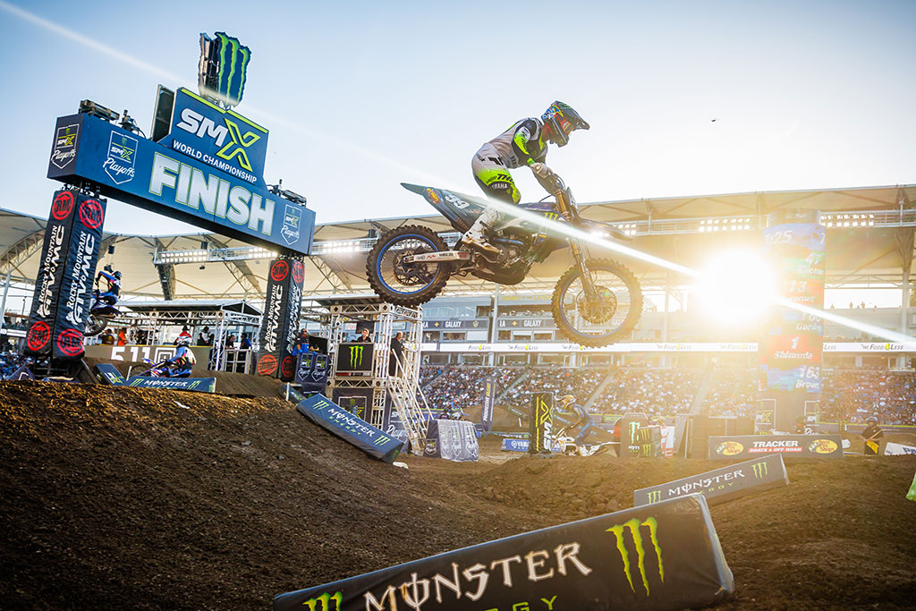Monster Energy Yamaha Star Racing’s Kayden Minear finishes fifth overall, with Pierce Brown sixth and Landen Gordon eighth at the penultimate round of the SuperMotocross World Championship