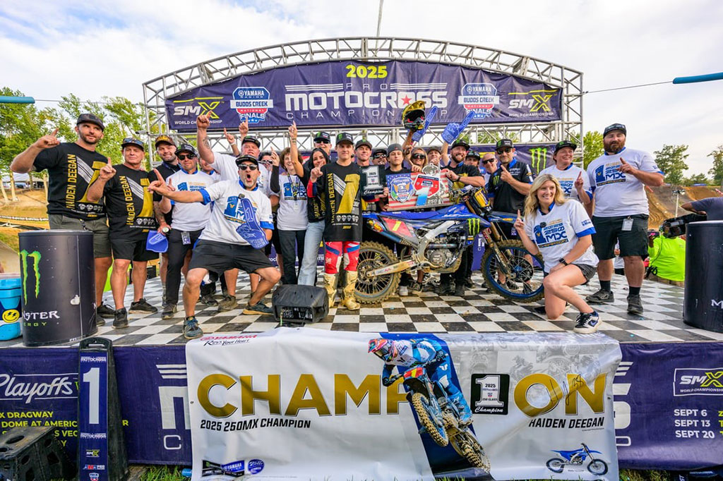 The Monster Energy Yamaha Star Racing 250 team concludes a successful Pro Motocross season with Haiden Deegan securing the 2025 250MX crown and riders earning season-best results