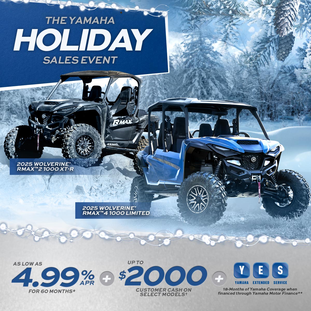 LET'S RIDE SxS COMBO - 4.99% APR FOR 60 MONTHS OR UP TO $2,000 CUSTOMER CASH ON SELECT MODELS