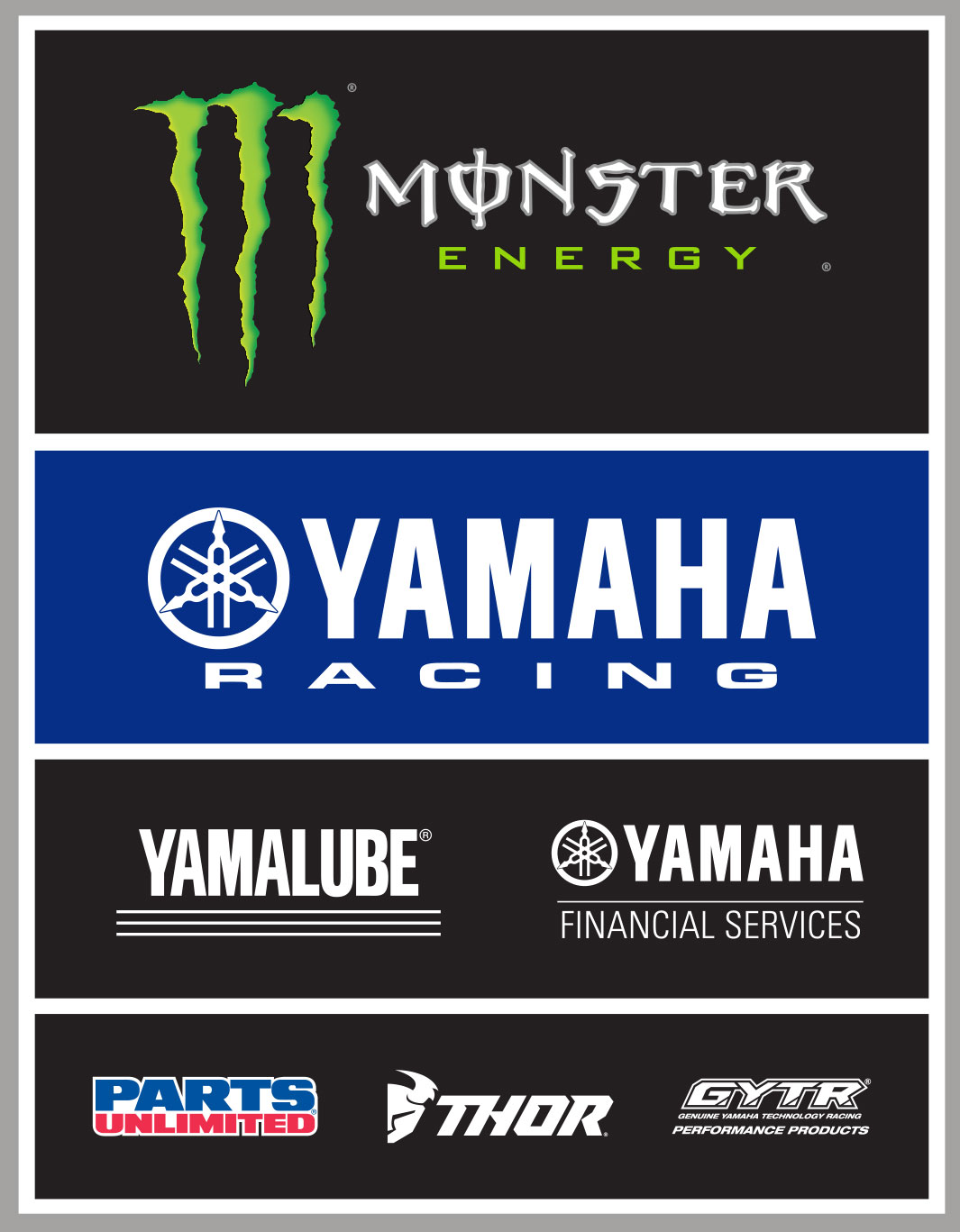 Monster Energy Yamaha Star Racing 250 Team Sponsors