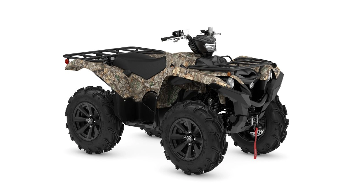 2026 GRIZZLY EPS CAMO adventure from Yamaha, right-side studio view